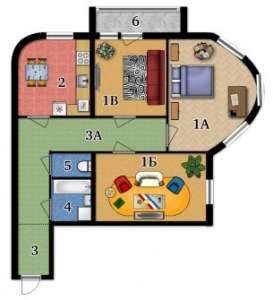 3-� ��������� �������� 77,23 ��.� � �� ����� - ����������� 1