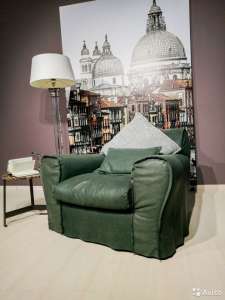 Кресло Housse Baxter + подушка Net Baxter, Италия, натуральная кожа - изображение 1