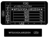 ������������ ������� � ��� (VIN ���) ������� �� ���� ��������� �������. ��������, ���������� - ����. ����. ���������